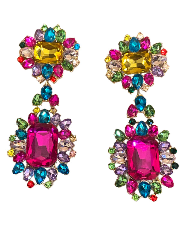 Big Diamond Dangle Earrings