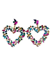 Heart Rhinestone Crystal Earrings