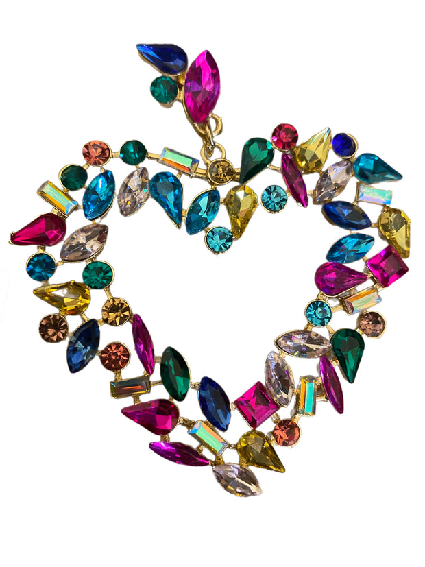 Heart Rhinestone Crystal Earrings