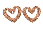 Swan Heart Stud Earrings