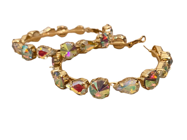 Rhinestones diamond round earrings