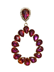 Jeweled Glass water drop Earrings