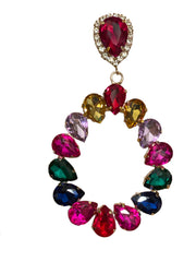 Jeweled Glass water drop Earrings