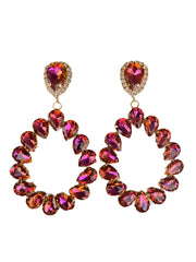 Jeweled Glass water drop Earrings