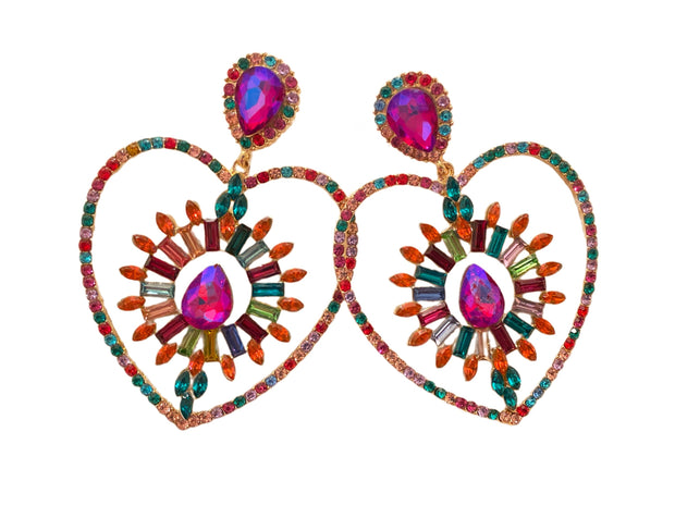 Big heart drop dangle