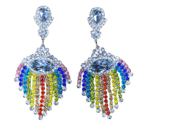 Long Tassel Rainbow Drop Earrings