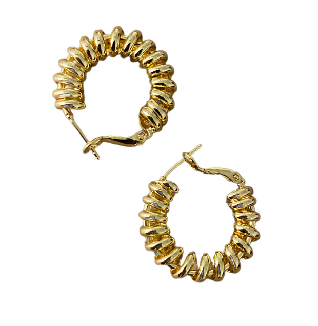 Gold Twisted Loop Hoop