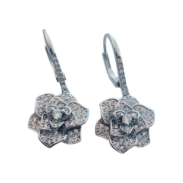ROSE FLOWER DROP EARRINGS