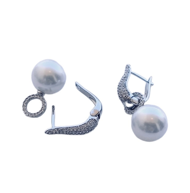 Elegant White Pearl Drop Earrings